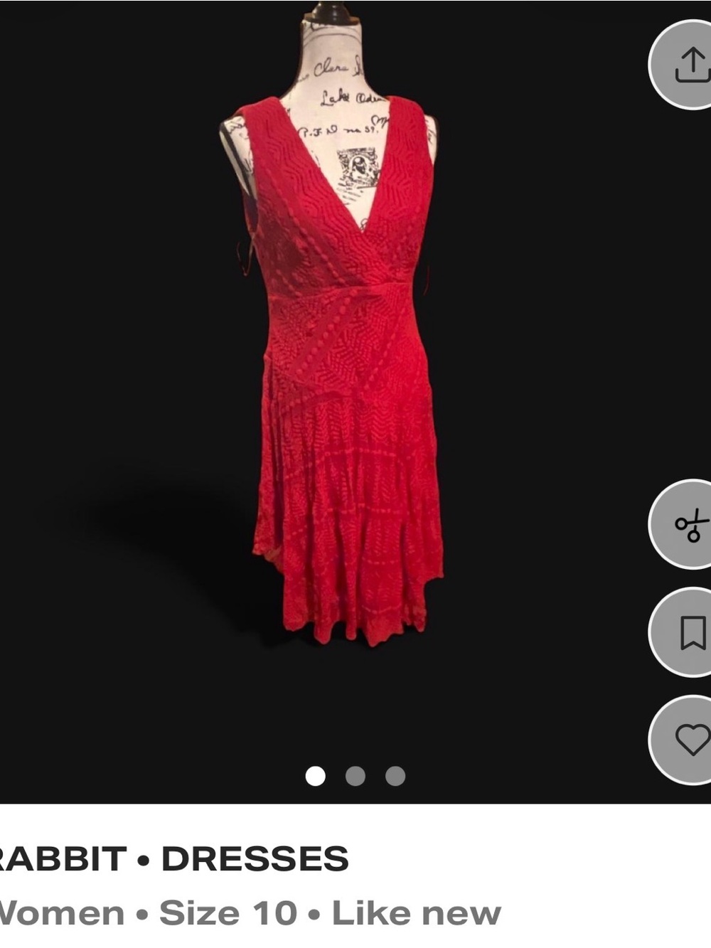 Rabbit Rabbit Rabbit Red V-Neck Tiered Midi Dress